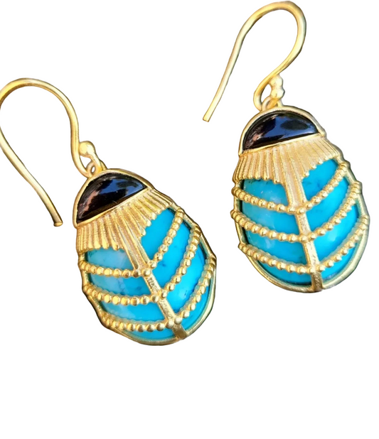 Boucles d'oreilles SCARABEE ORIENTAL