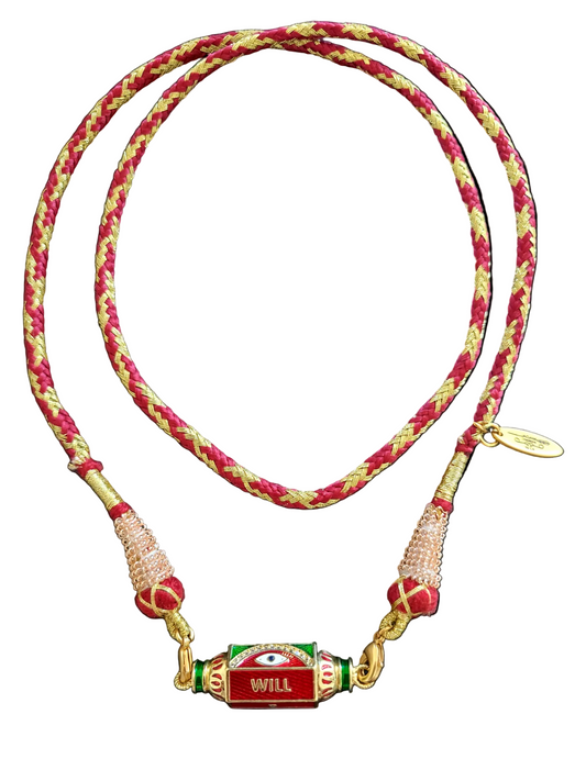 AMULETTE sur cordon indien