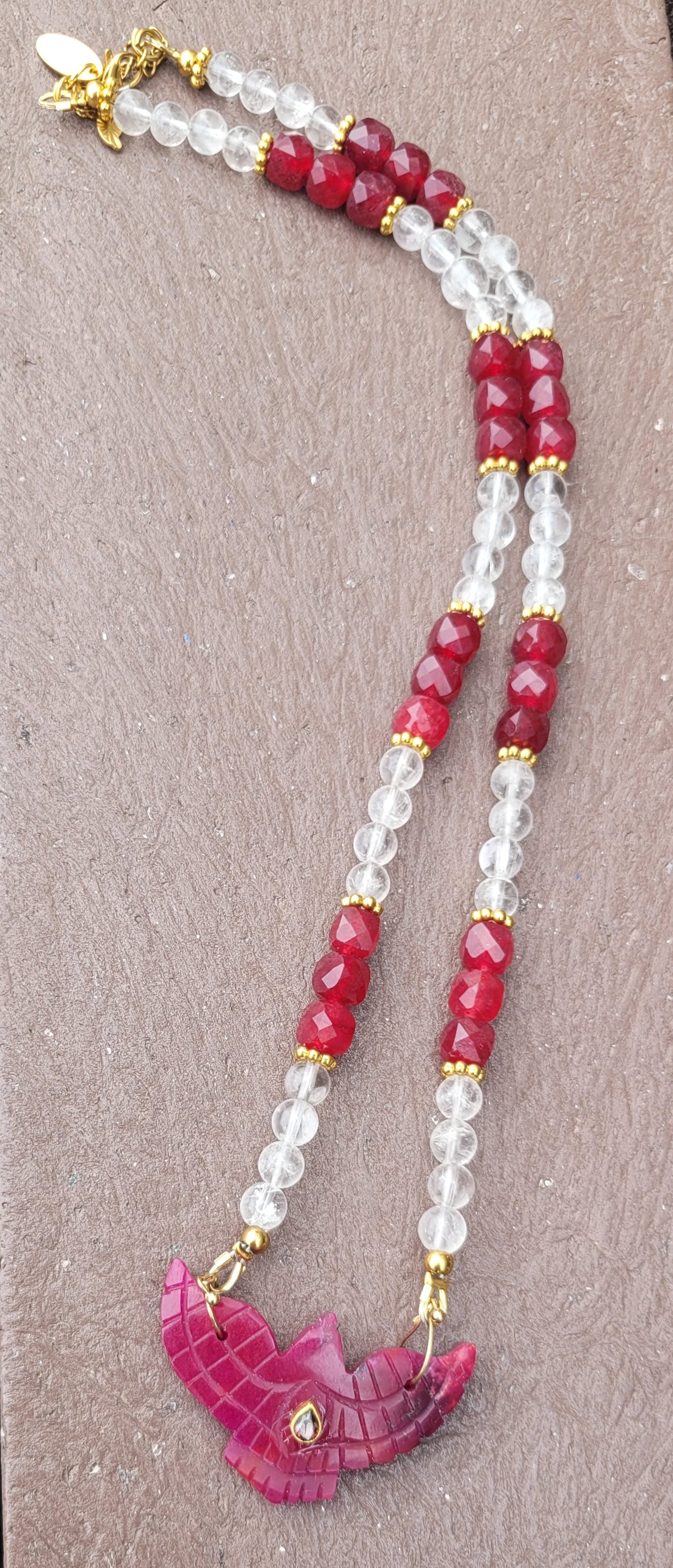Collier totem BURGUNDY