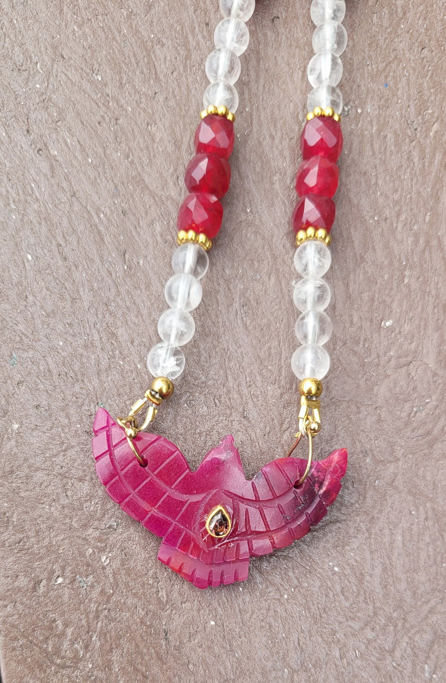 Collier totem BURGUNDY