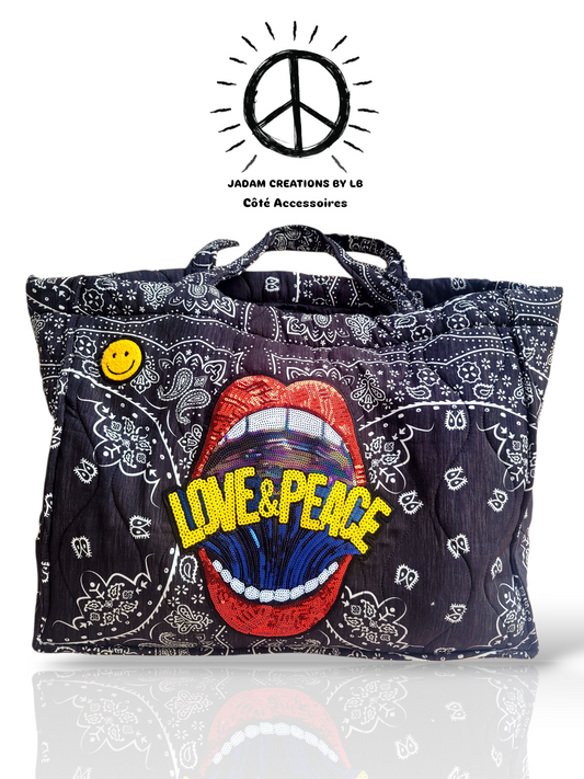 Grand sac motif BANDANA matelassé