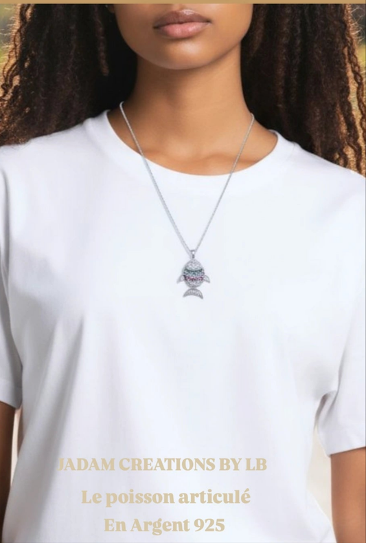 Collier ODYSSES  poissons articulé en argent 925