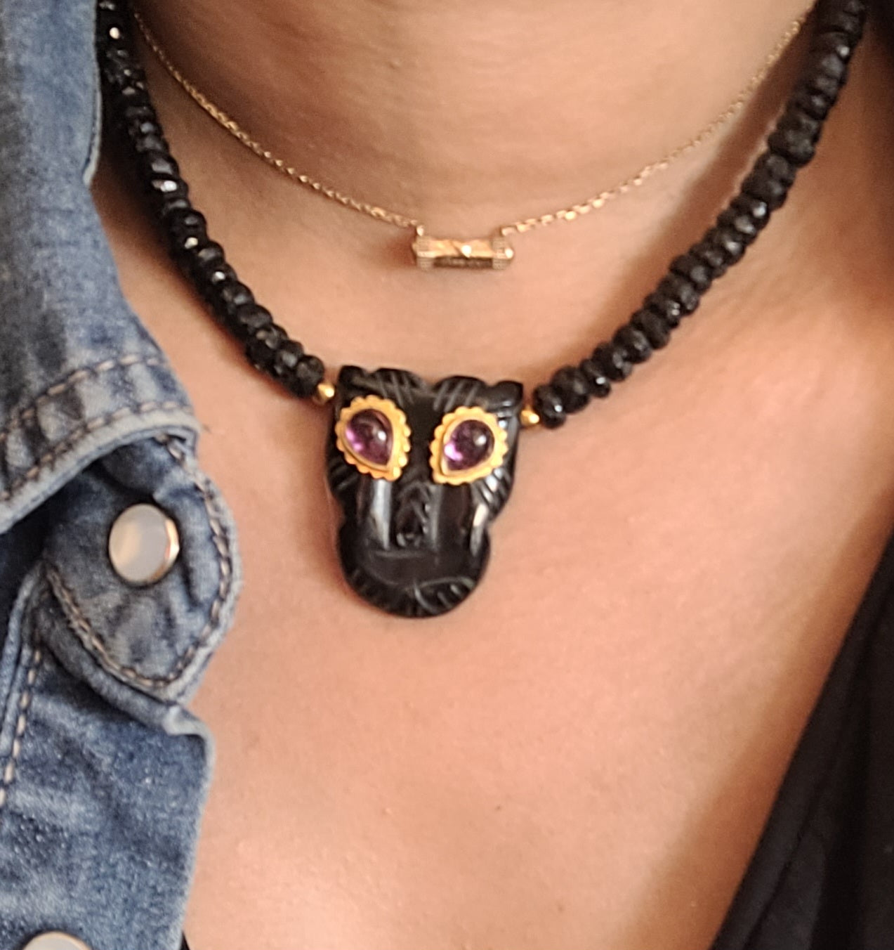 Collier LIONNE spinel noir