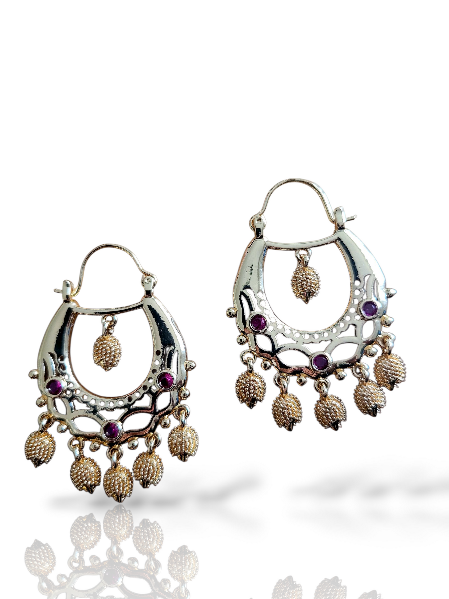 Boucles d'oreilles savoyardes RUBIS