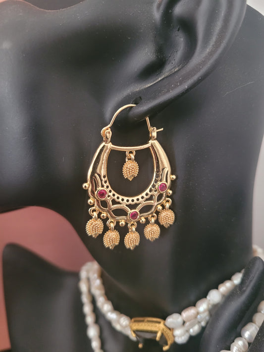 Boucles d'oreilles savoyardes RUBIS