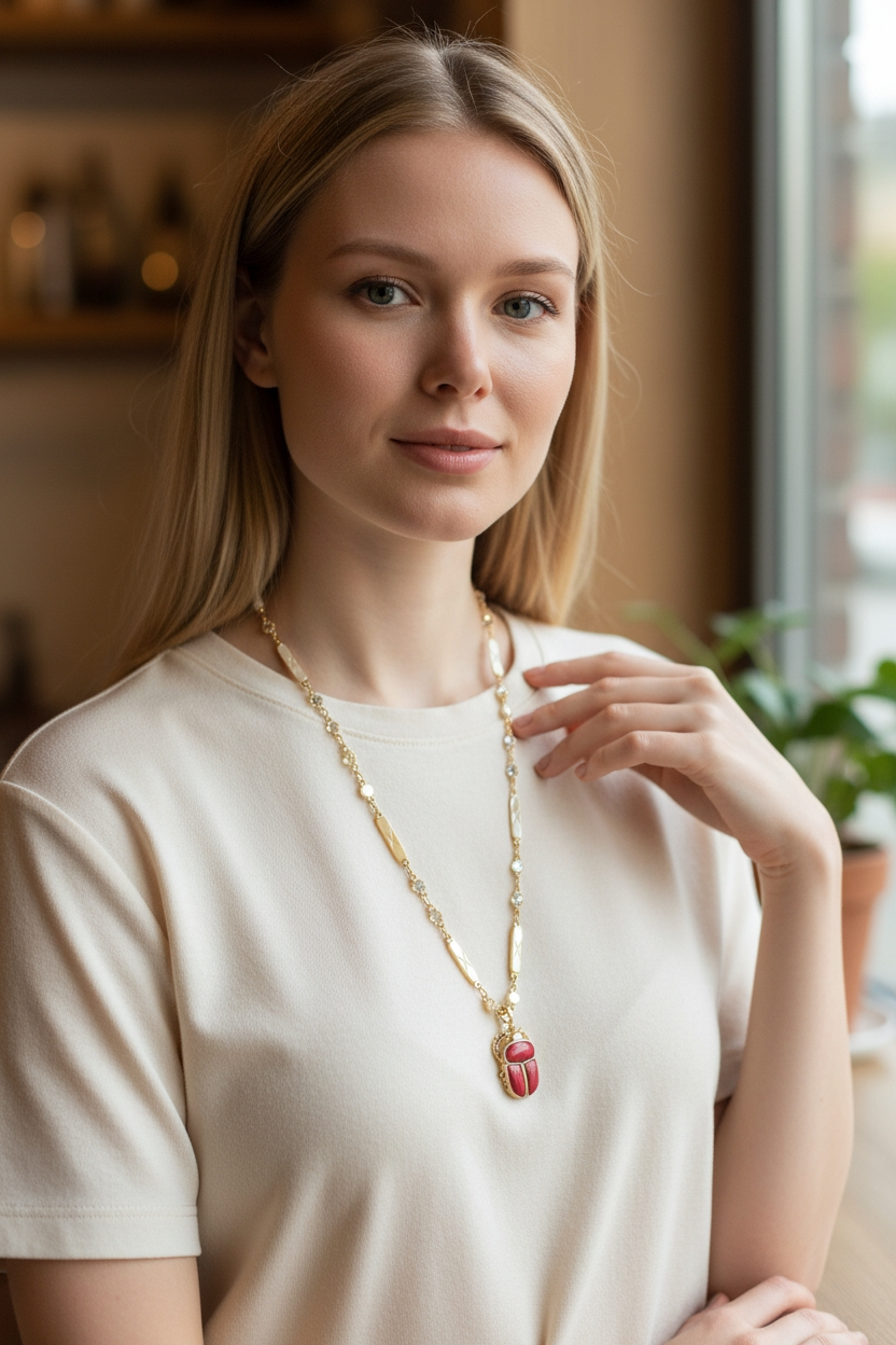 KHEPRI collier scarabée