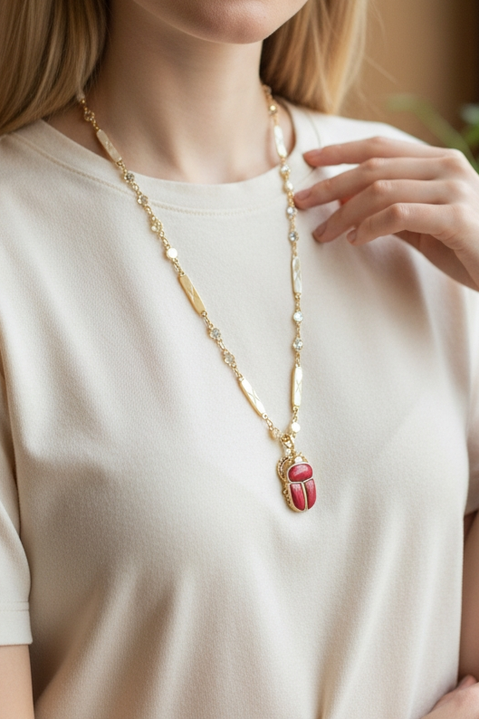KHEPRI collier scarabée
