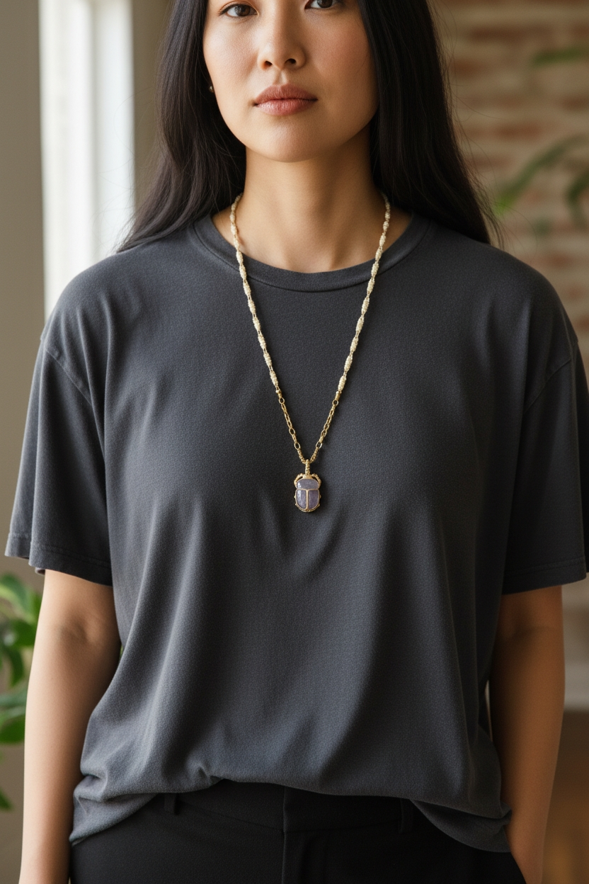 KHEPRI collier scarabée